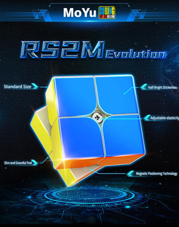 Rubik’s Cube store India WCA-approved cubes Budget cubes Magnetic cubes Maglev cubes Speedcubes Cube accessories Fast shipping MoYu Rs2m Evo 2x2 Magnetic - The Cubeology