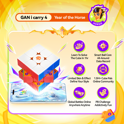 Gan 356 iCarry 4 Smart Cube Year of the Horse Edition