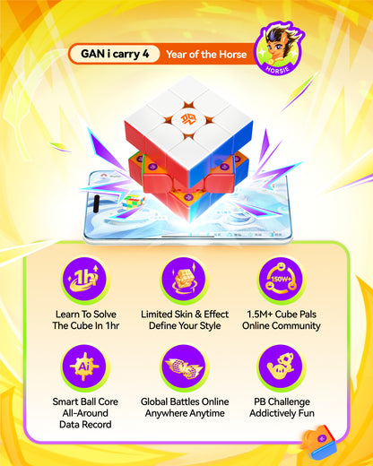 Gan 356 iCarry 4 Smart Cube Year of the Horse Edition