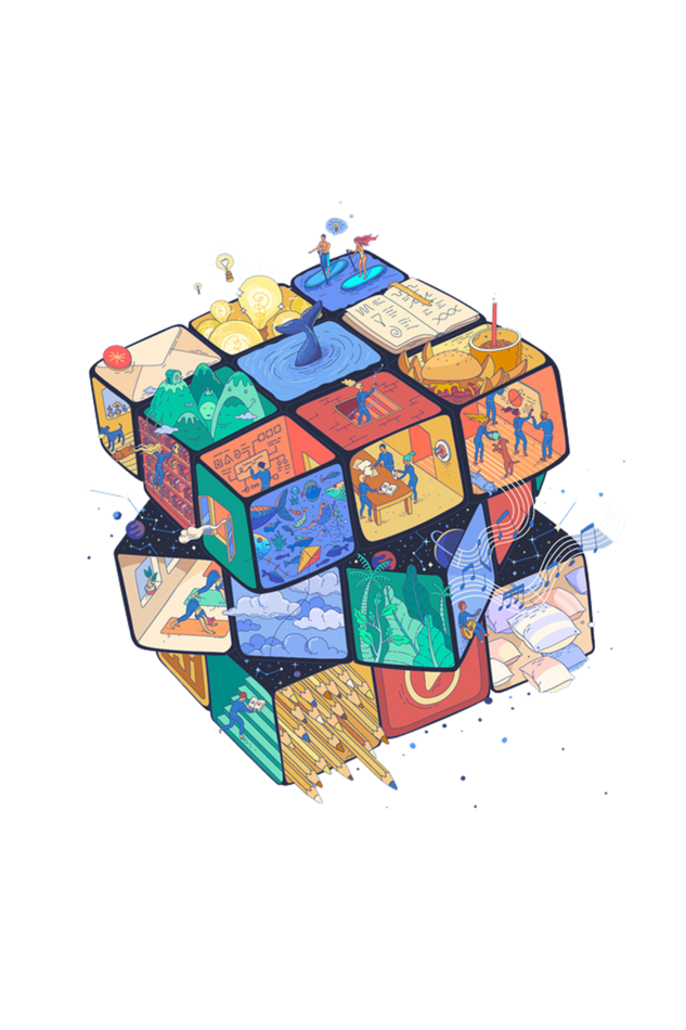 Cube Grafitti Drawstring Bag