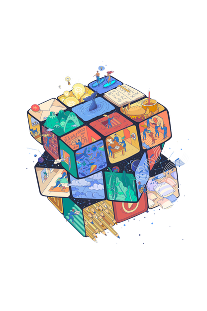 Cube Grafitti Drawstring Bag